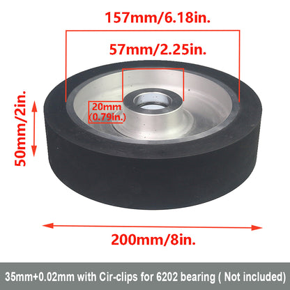 6x2 inch Grooved/Solid Rubber Contact wheel 150x50mm Belt Grinder Wheel Abrasive Belt Set