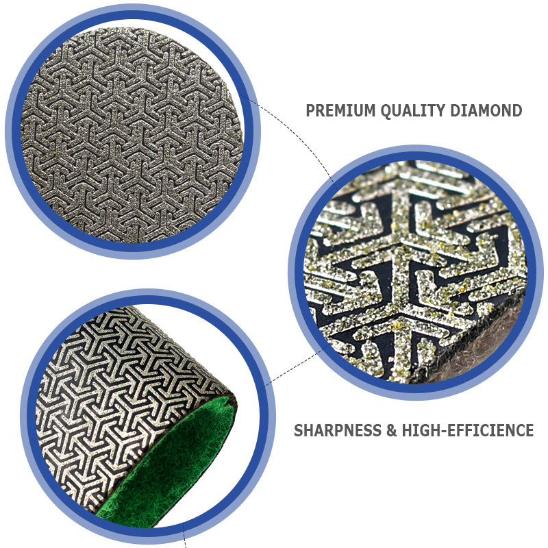 4 pcs 2"/50mm Electroplated Diamond Polishing Pad Tile Glass Metal Wood Grinding Deburring Disc