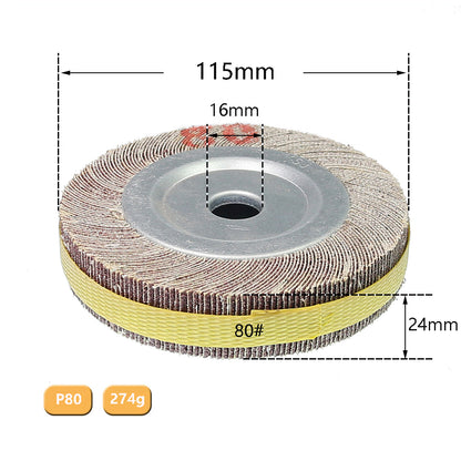 1 piece 4"/5"/6"/8" Flange Abrasive Flap Wheel Sanding Cloth Mop Wheel Metal Wood Polishing Grinding