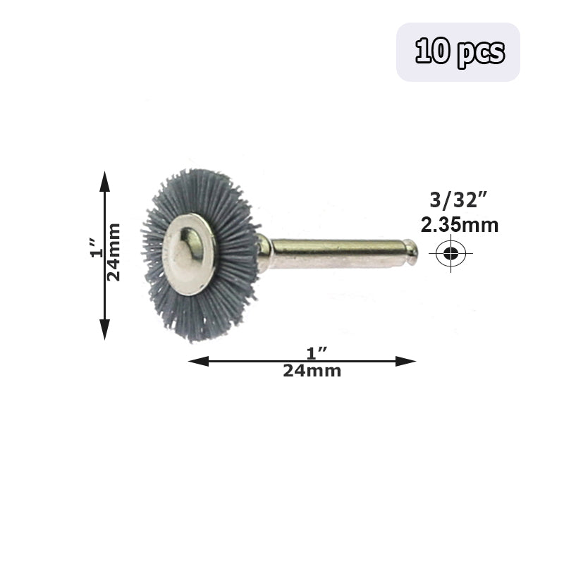 Mini Nylon Abrasive Polishing Brush 3/32" 2.35mm shank Dental Grinding Cleaning Material for Handpiece