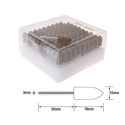 100 pcs/Box Elasticity Sponge Rubber Points Set 1/8 in. Shank Mounted Grinding Head