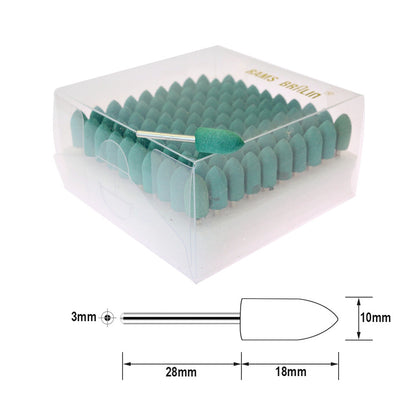 100 pcs Rubberized Abrasive Point Set 1/8 in. Shank Mounted Grinding Head for Mould Finish Polish Die Grinder Rotary Tools