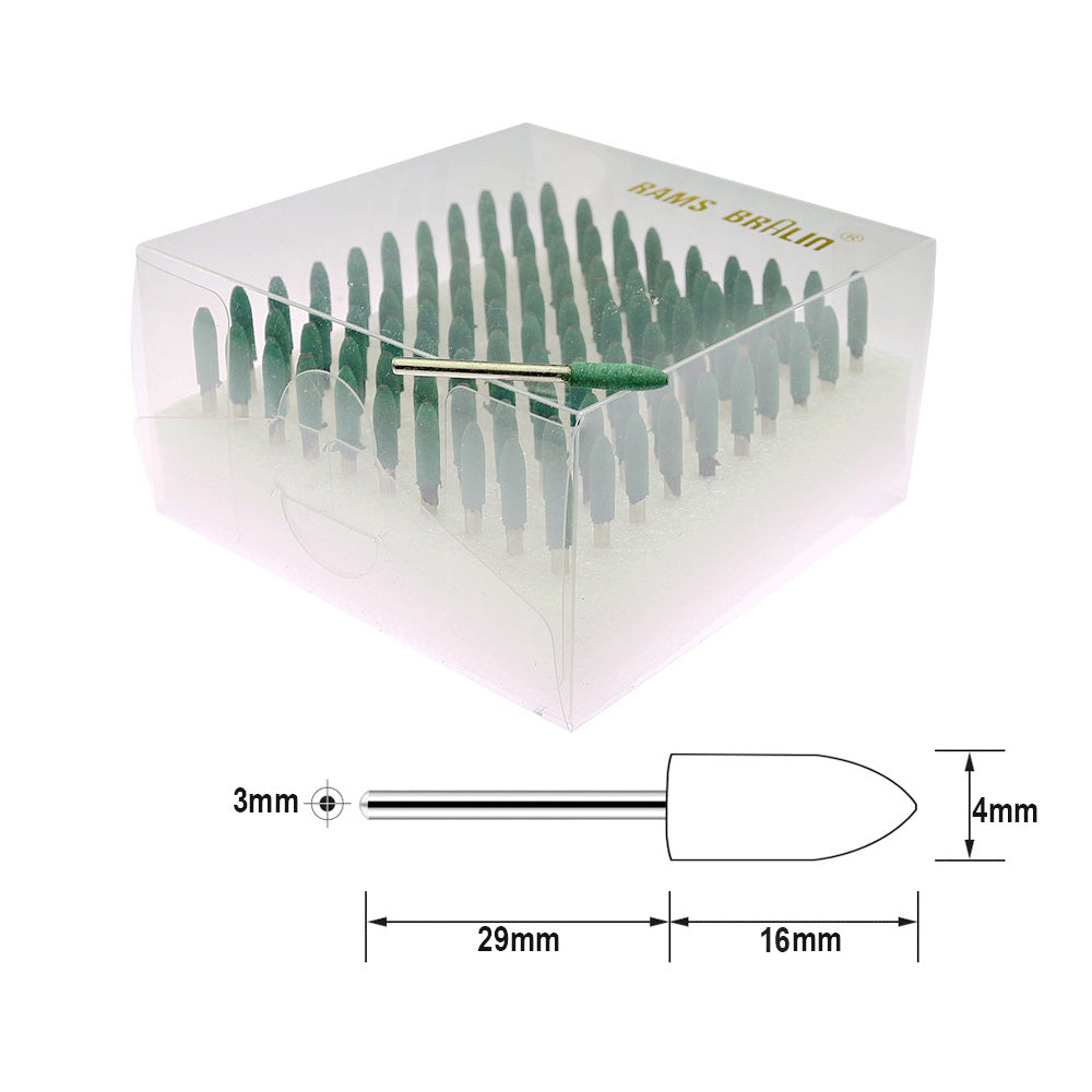 100 pcs Rubberized Abrasive Point Set 1/8 in. Shank Mounted Grinding Head for Mould Finish Polish Die Grinder Rotary Tools