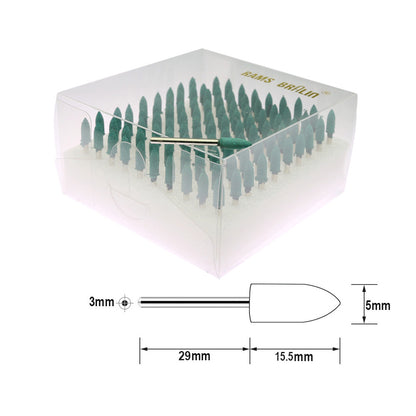 100 pcs Rubberized Abrasive Point Set 1/8 in. Shank Mounted Grinding Head for Mould Finish Polish Die Grinder Rotary Tools