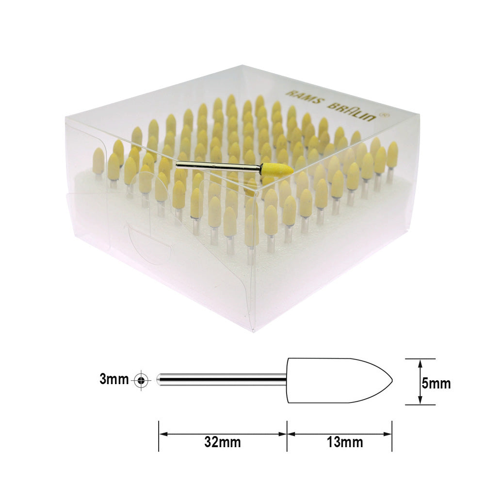 100 pcs/Box 4-10mm Ceramic Mounted Abrasive Point Set P240-320 Fine Polishing Stone for Metal Deburring Mold Dressing