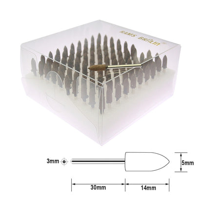 100 pcs/Box Elasticity Sponge Rubber Points Set 1/8 in. Shank Mounted Grinding Head