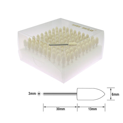 100 pcs/box Wool Felt Mounted Point Kits 1/8 in. Shank for the Mold and Die Maker