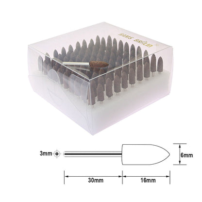 100 pcs/Box Elasticity Sponge Rubber Points Set 1/8 in. Shank Mounted Grinding Head