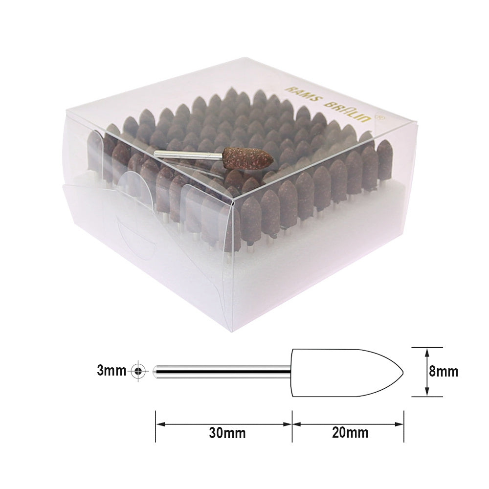 100 pcs/Box Elasticity Sponge Rubber Points Set 1/8 in. Shank Mounted Grinding Head