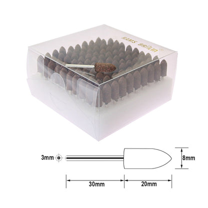 100 pcs/Box Elasticity Sponge Rubber Points Set 1/8 in. Shank Mounted Grinding Head