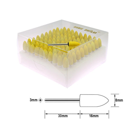 100 pcs/Box 4-10mm Ceramic Mounted Abrasive Point Set P240-320 Fine Polishing Stone for Metal Deburring Mold Dressing