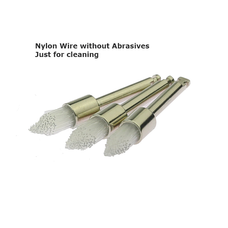 Mini Nylon Abrasive Polishing Brush 3/32" 2.35mm shank Dental Grinding Cleaning Material for Handpiece