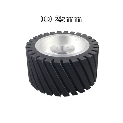 150*75mm Serrated Rubber Contact Wheel Dynamically Balanced Belt Sander Polisher Wheel Sanding  Belt Set