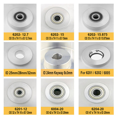 1 piece 300*100mm Belt Grinder Contact Wheel Grooved Rubber Polishing Wheel Dynamically Balanced Bearings Installed