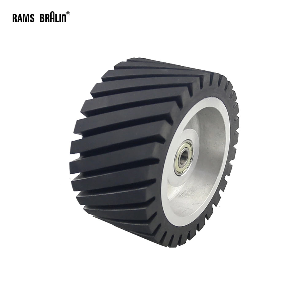 150*75mm Serrated Rubber Contact Wheel Dynamically Balanced Belt Sander Polisher Wheel Sanding  Belt Set