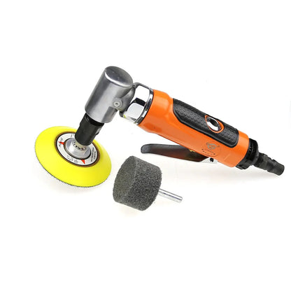 1/3" Pneumatic Die Grinder 90 Degree Angle Air Polisher 6mm Shaft Non-woven Polishing Wheel & Sanding Pad sent