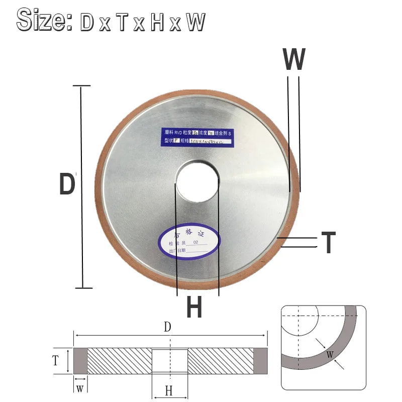 1 piece 75/100/125/150mm Flat Diamond Abrasive Grinding Wheel for Alloy Steel Ceramic Glass Jade CBN Grinding