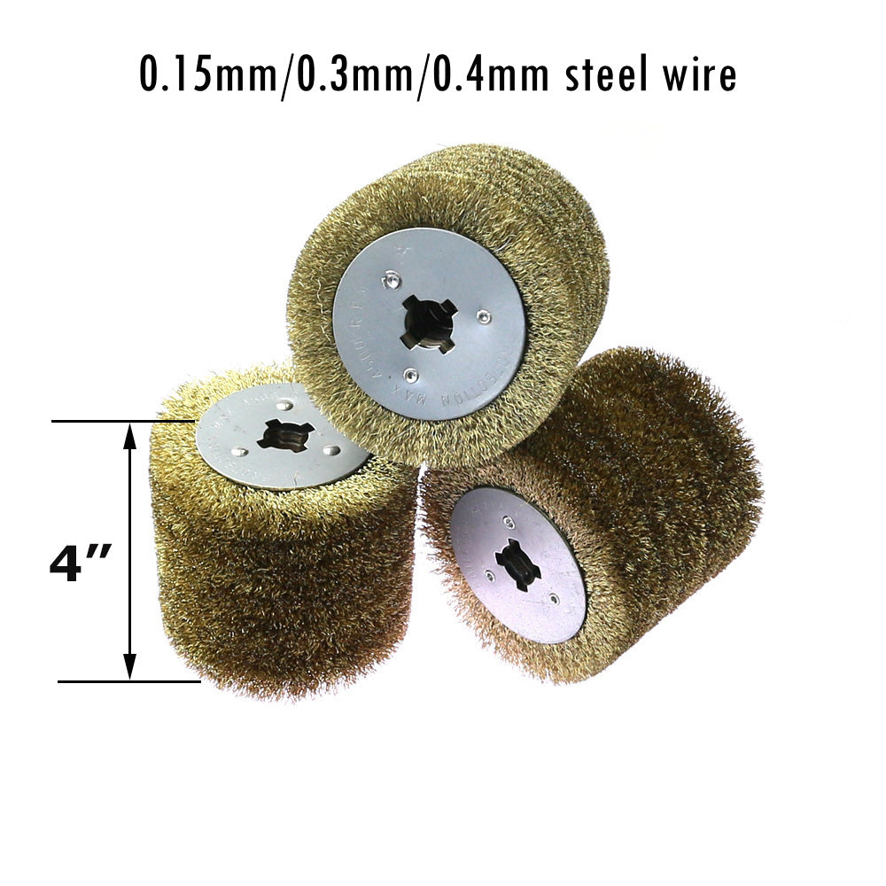 1 piece Stainless Steel Wire Brush Wheel Wood Open Paint Polishing Deburring Wheel for Electric Striping Machine