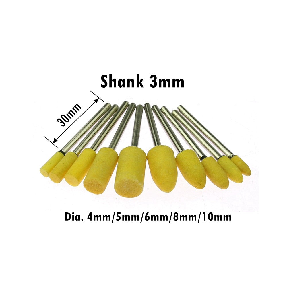 100 pcs/Box 4-10mm Ceramic Mounted Abrasive Point Set P240-320 Fine Polishing Stone for Metal Deburring Mold Dressing