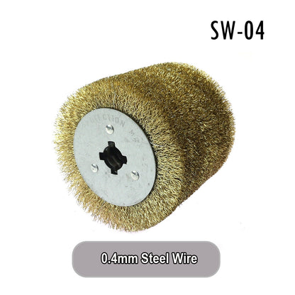 1 piece Stainless Steel Wire Brush Wheel Wood Open Paint Polishing Deburring Wheel for Electric Striping Machine