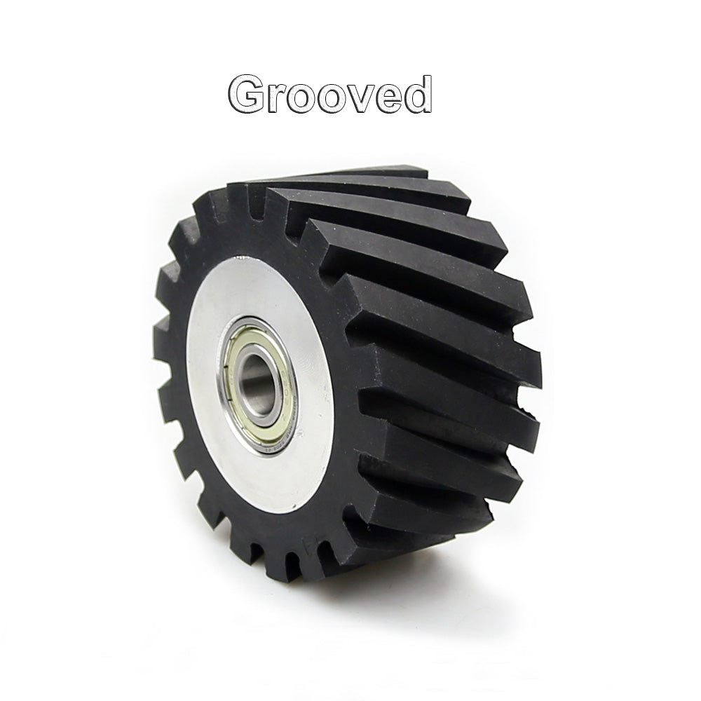 1 piece 4x2" Solid / Grooved Rubber Contact Wheel Belt Grinder Part