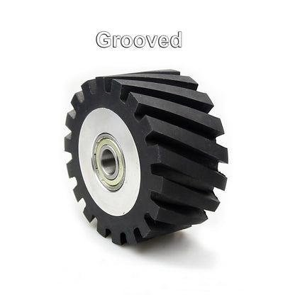 1 piece 100*50mm Solid / Grooved Rubber Contact Wheel Belt Grinder Part