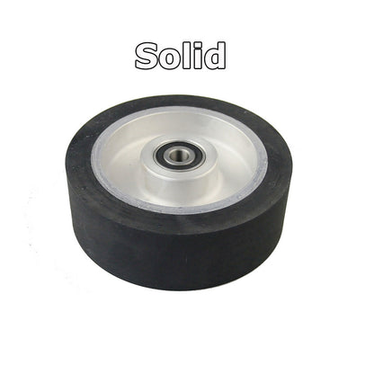 150*50mm Grooved/Solid Rubber Contact wheel Belt Grinder Wheel Abrasive Belt Set