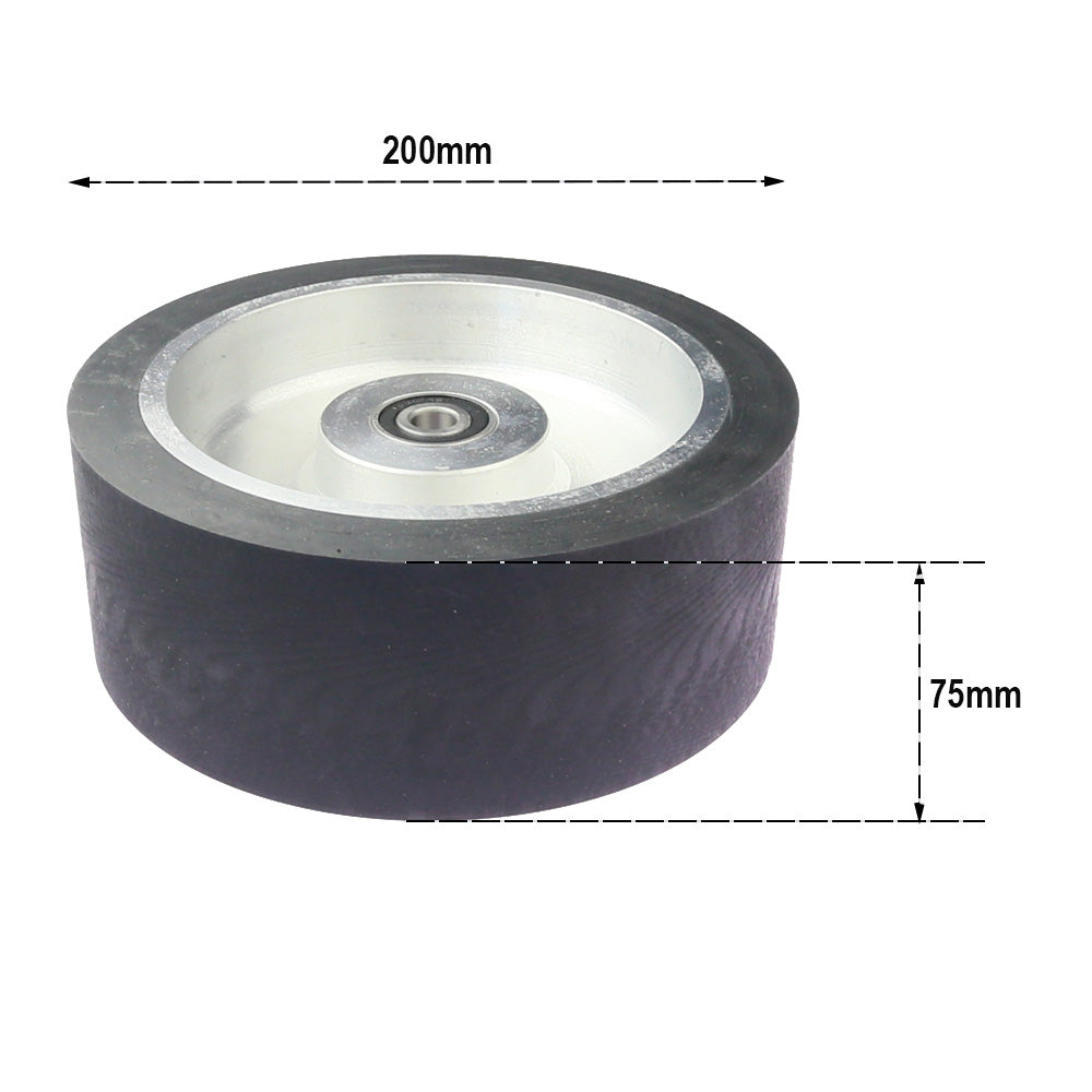 1 piece 200x75mm Solid Rubber Contact Wheel Dynamically Balanced Belt Grinder Active Wheel