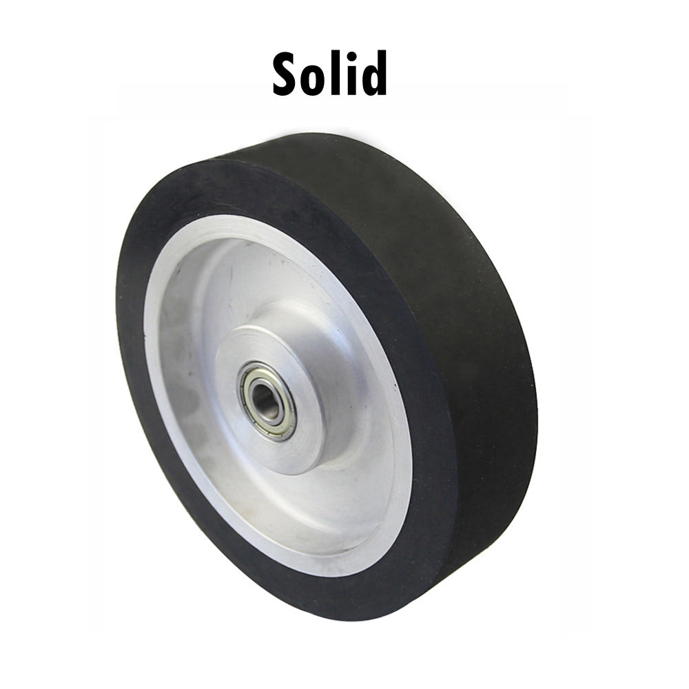 1 piece 200*50mm Grooved/Solid Rubber Contact Wheel Belt Sander Polishing Wheel Abrasive Belts Set