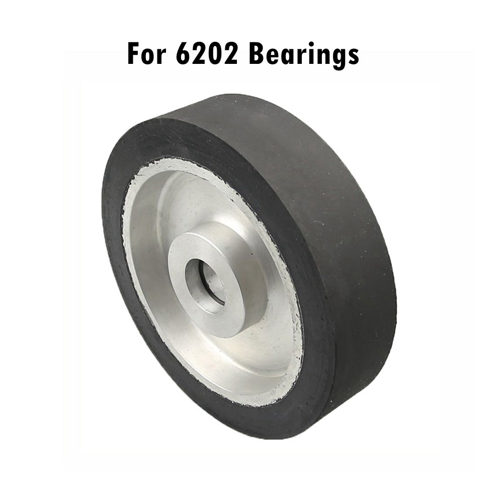 1 piece 200*50mm Grooved/Solid Rubber Contact Wheel Belt Sander Polishing Wheel Abrasive Belts Set