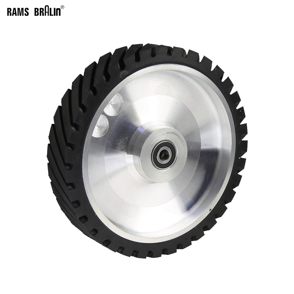 1 piece 250x50mm Belt Grinder Contact wheel Grooved Rubber Wheel for Abrasive Sanding Belt