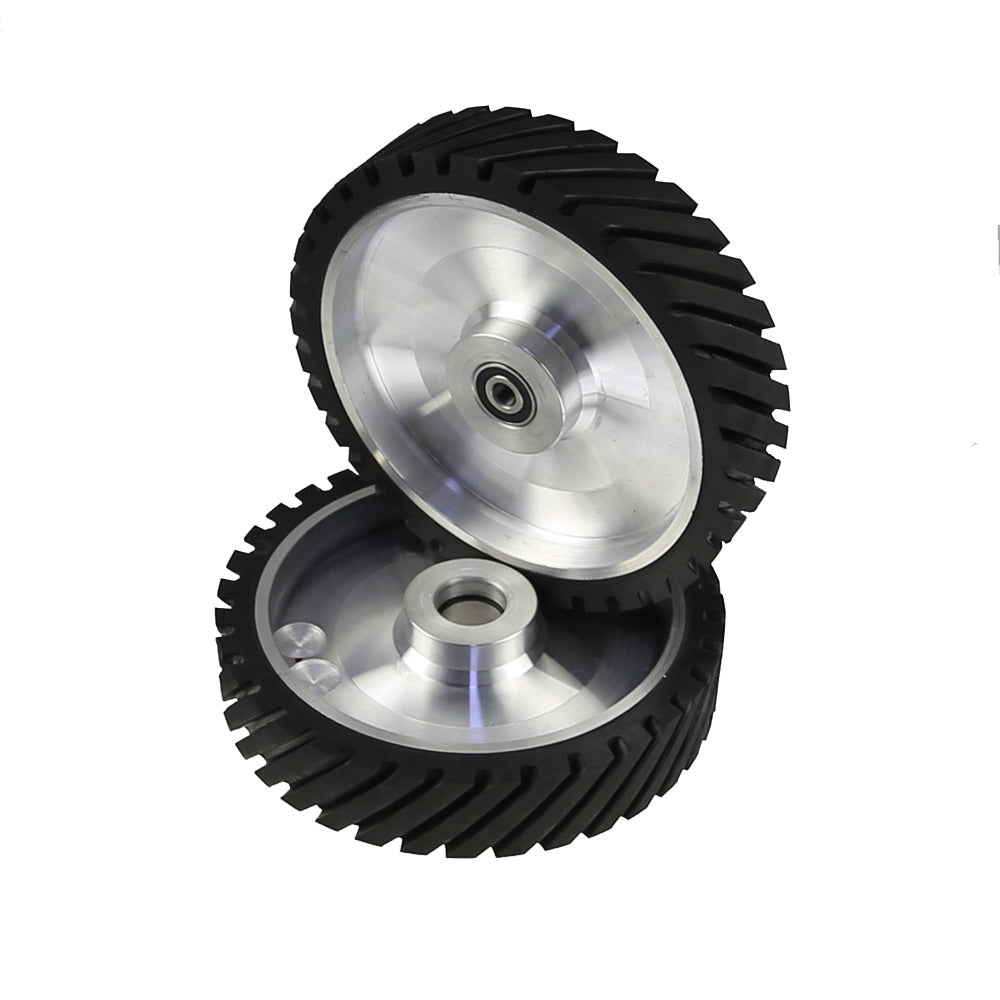 1 piece 250x50mm Belt Grinder Contact wheel Grooved Rubber Wheel for  Abrasive Sanding Belt