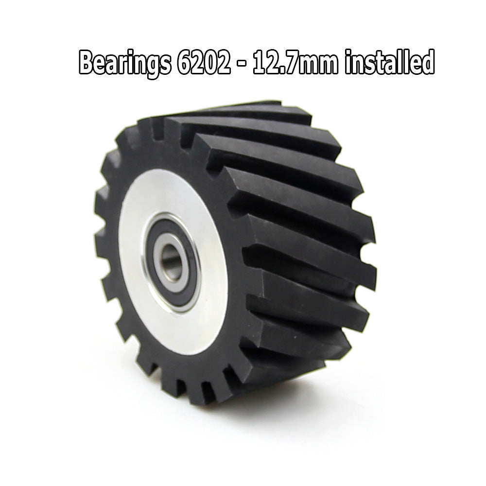 1 piece 100*50mm Solid / Grooved Rubber Contact Wheel Belt Grinder Part