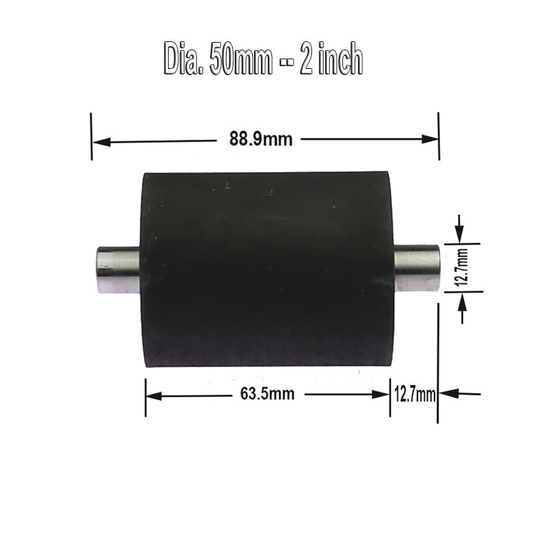 1 piece Dia. 1/2" - 2" Rubber Roller with Shaft Belt Grinder Contact Wheel