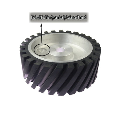 1 piece 200x75mm Grooved Rubber Contact Wheel Dynamically Balanced Belt Sander Backstand Idler