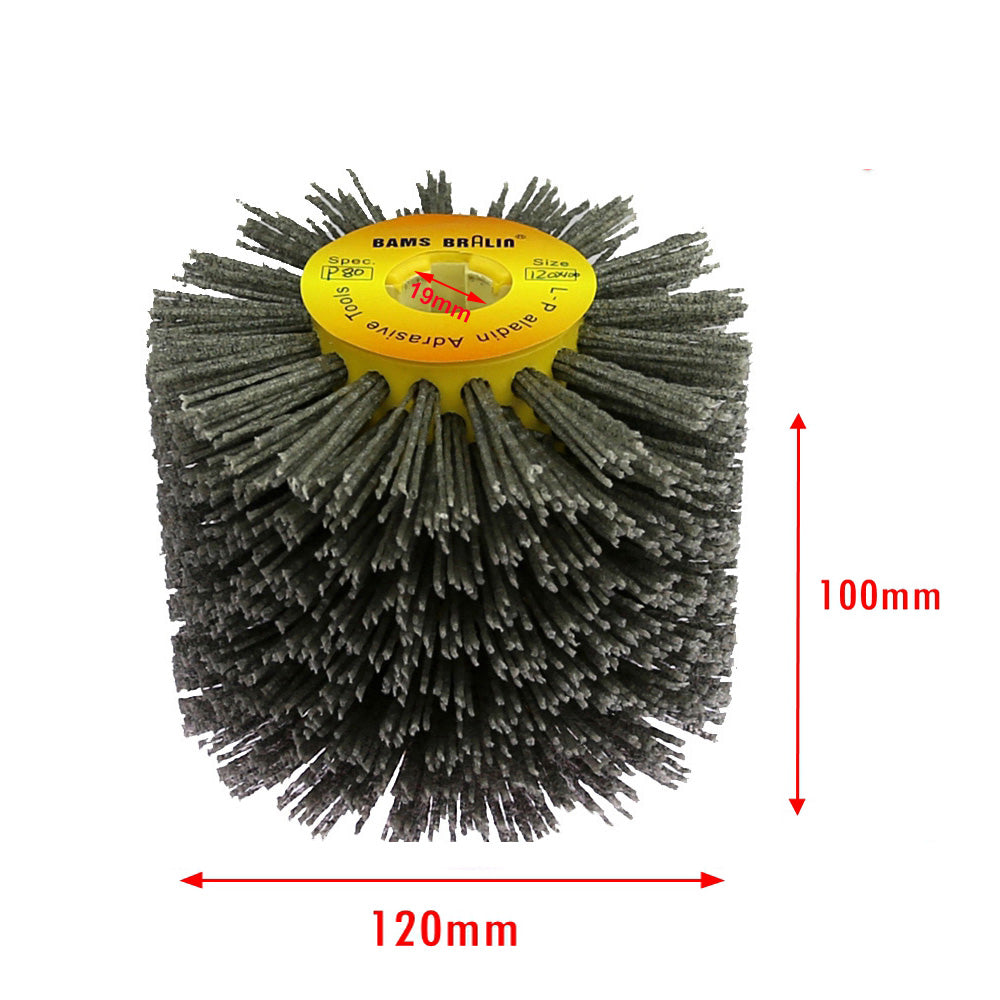 1 pc 120*100*19mm Nylon Abrasive Wire DuPont Drum Polishing Wheel Woodworking Electric Brush Angle Grinder Adapter