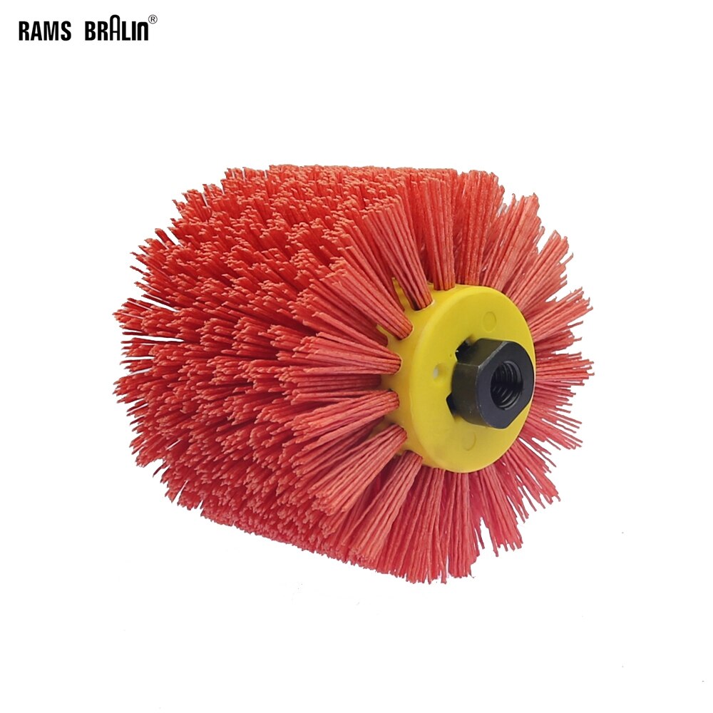 1 piece 120*100*19mm Red Abrasive Wire Drum Brushes Deburring Polishing Buffing Wheel for Furniture Wood