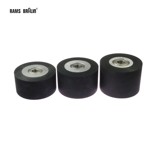 1 piece 100*50mm/60mm/70mm Smooth Surface Rubber Roll Belt Grinder Backstand Idler Contact Wheel with Bearings Installed