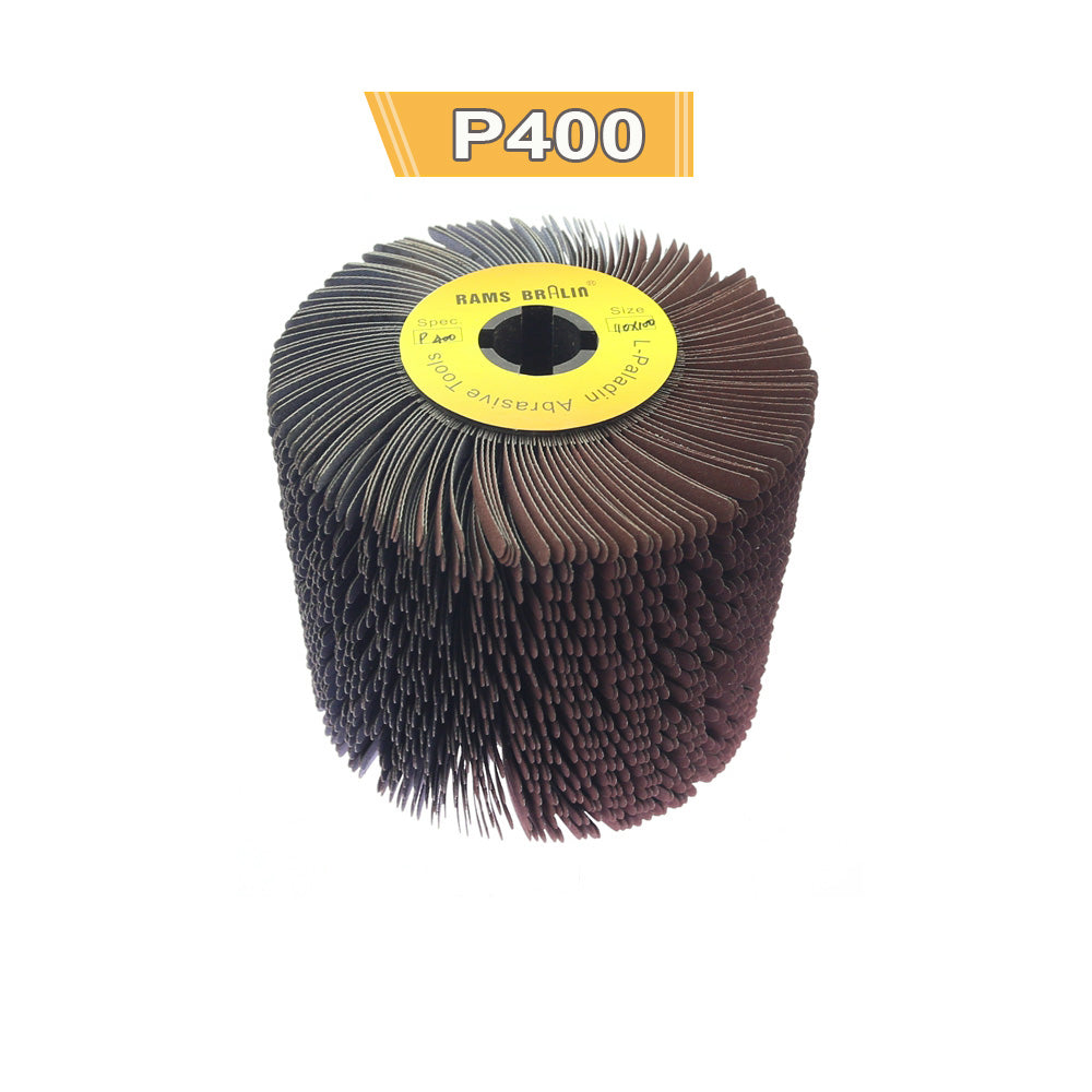 1 piece 110x100x19mm+4 grooves Sanding Cloth Wire Striping Polishing Wheel for Wood Furniture Curved Irregular Surface Finish