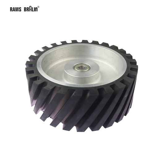 1 piece 200x75mm Grooved Rubber Contact Wheel Dynamically Balanced Belt Sander Backstand Idler